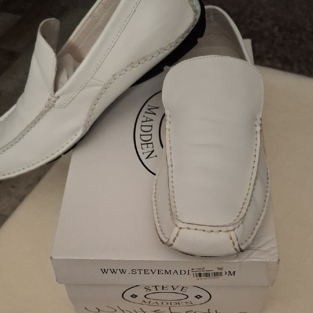 Steve Madden Men's White Slip-On Loafers